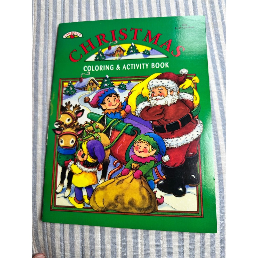 Vintage 1995 Landoll's Christmas Coloring‎ and Activity Book Santa Elves Unused